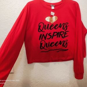Red Long Sleeve Graphic Sweatshirt